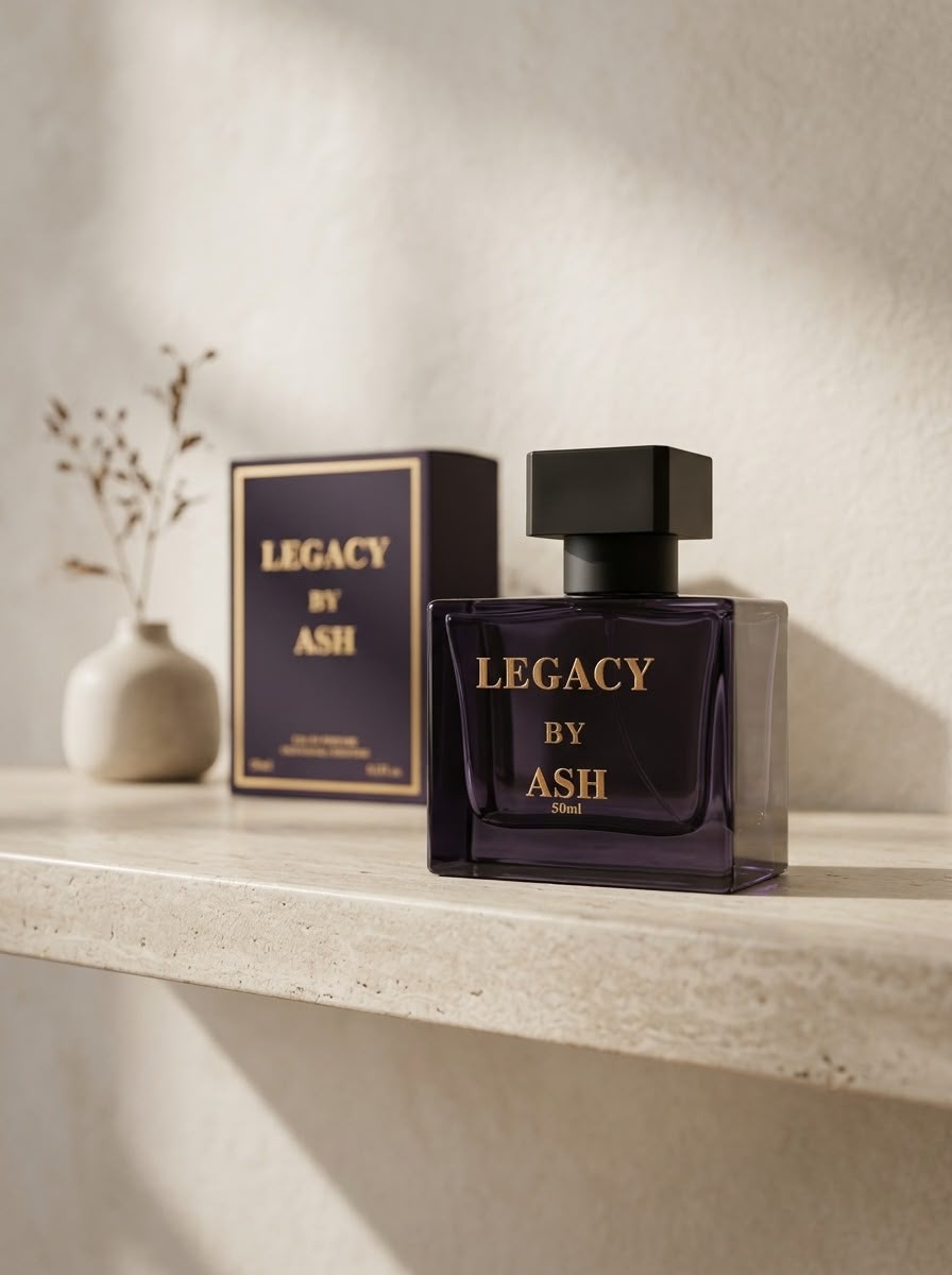 Legacy by ASH 50 ml perfume bottle beside its box