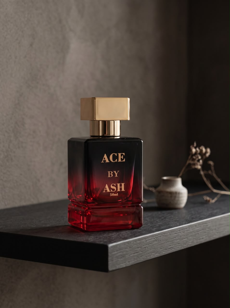 Ace by ASH 50 ml perfume bottle with gold-tone cap