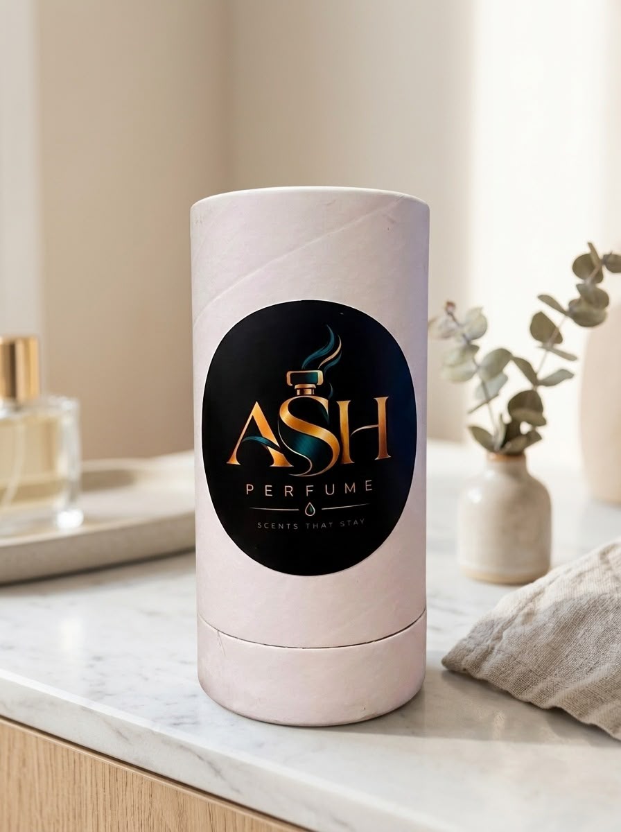 ASH branded cylindrical packaging